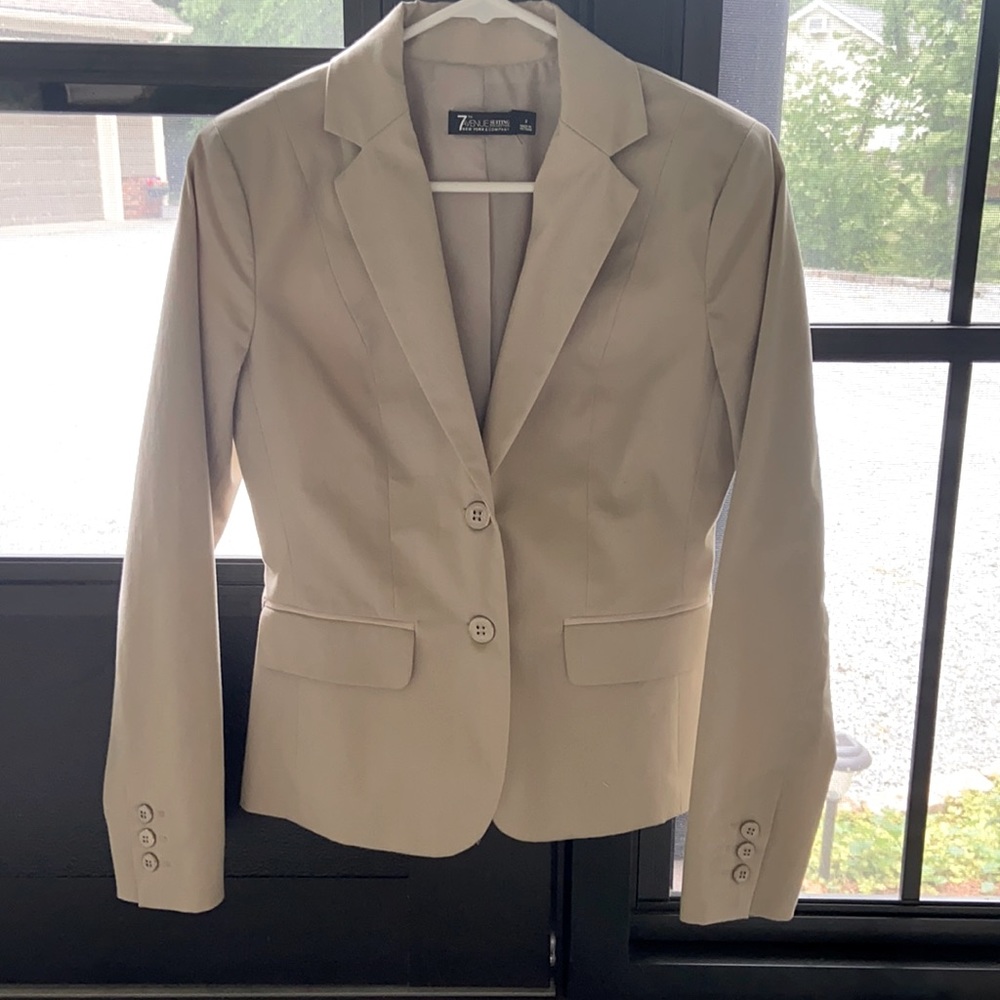 Beige Fitted Blazer
